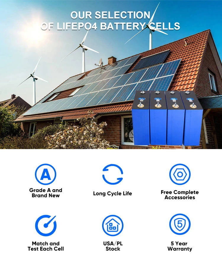 EU/USA/Cn Warehouse LiFePO4 Battery 280ah Lf280K Bluetooth BMS 4s 8s 16s 200A 250A Both Available