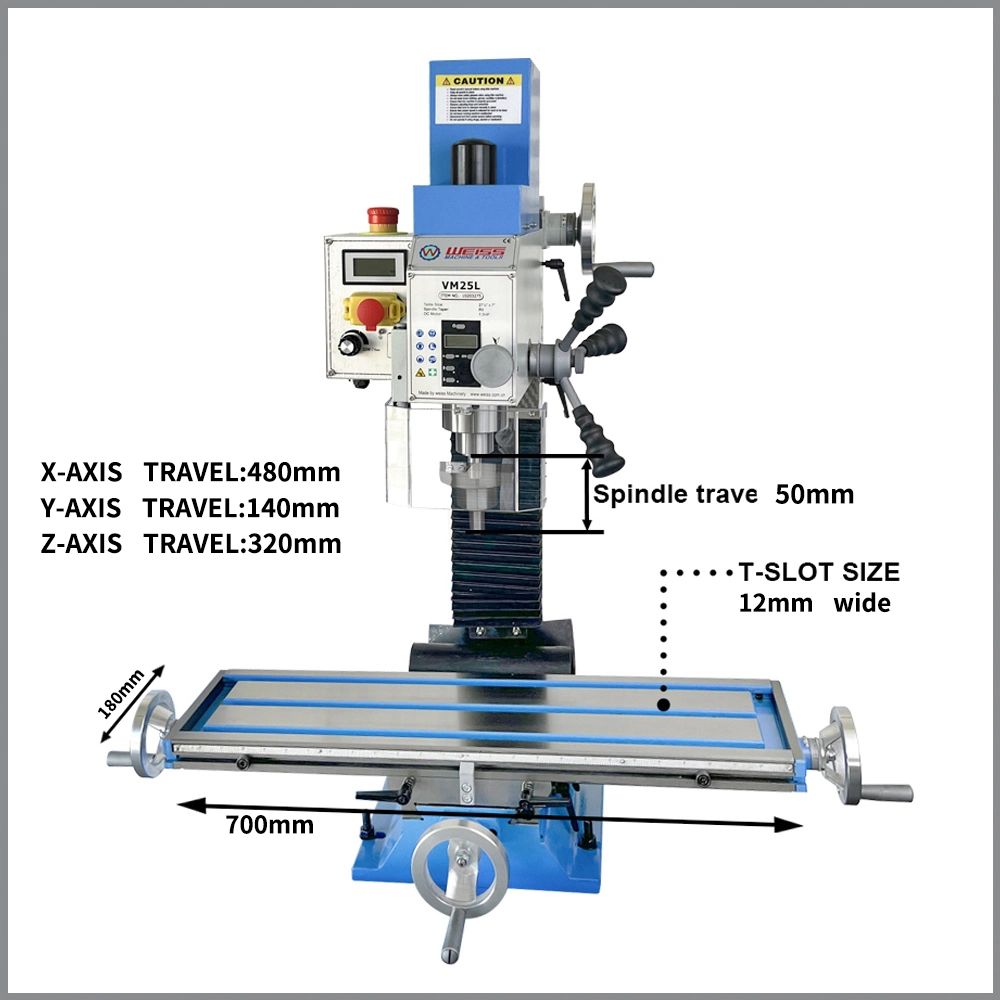 China Weiss Vm25L Factory Direct Sell Drilling and Milling Machine for Sale