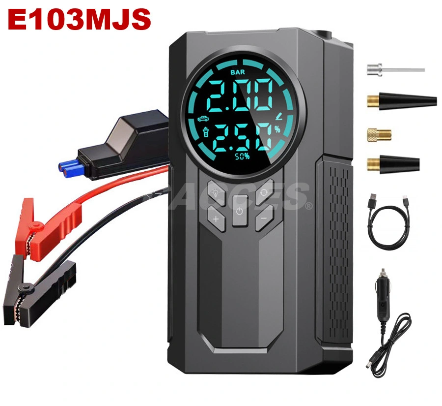 Portable Car Jump Starter with Air Compressor,1000A 10000mAh Battery Booster Pack(6L Gas/3L Diesel)150PSI Digital Tire Inflator,Car Pump Power Bank Outdoor Lamp