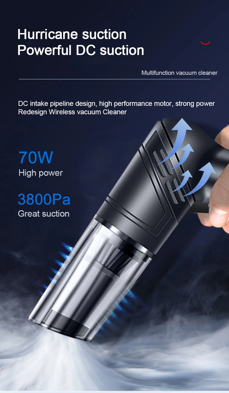 High Quality 8000mAh 5V Mini Cordless Handheld Car Vacuum Cleaner