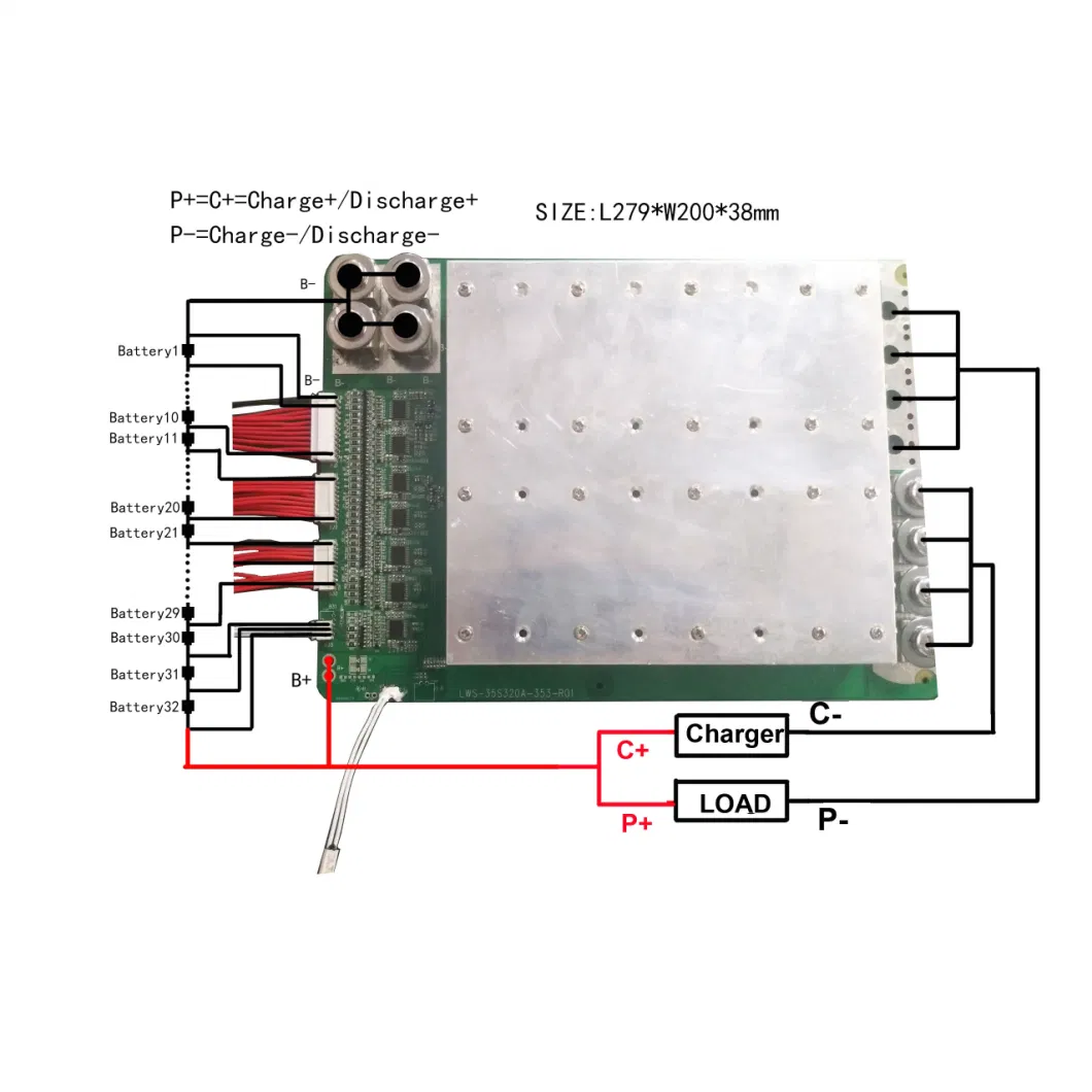 Professional PCM Manufacturer 24s Battery LiFePO4 BMS 72V 300A