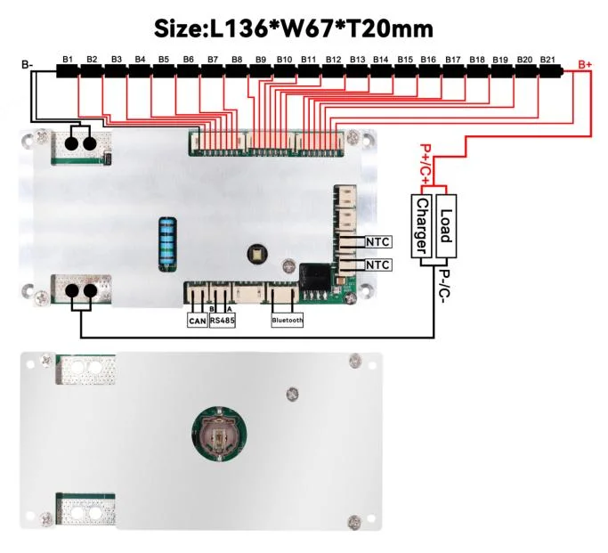 Lws Smart 4s-21s 80A 12V 24V 36V 48V 60V BMS for E-Bike Solar Products