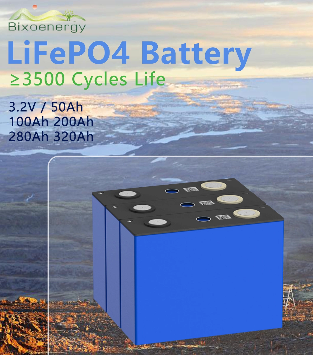 3.2V Rechargeable Prismatic Cell 280ah Deep Cycle 48V 200ah LiFePO4 100ah Lithium Ion 150ah 12V Solar Battery