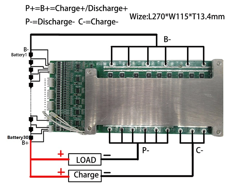 Factory PCM 25s~30s 170A LiFePO4 Battery BMS