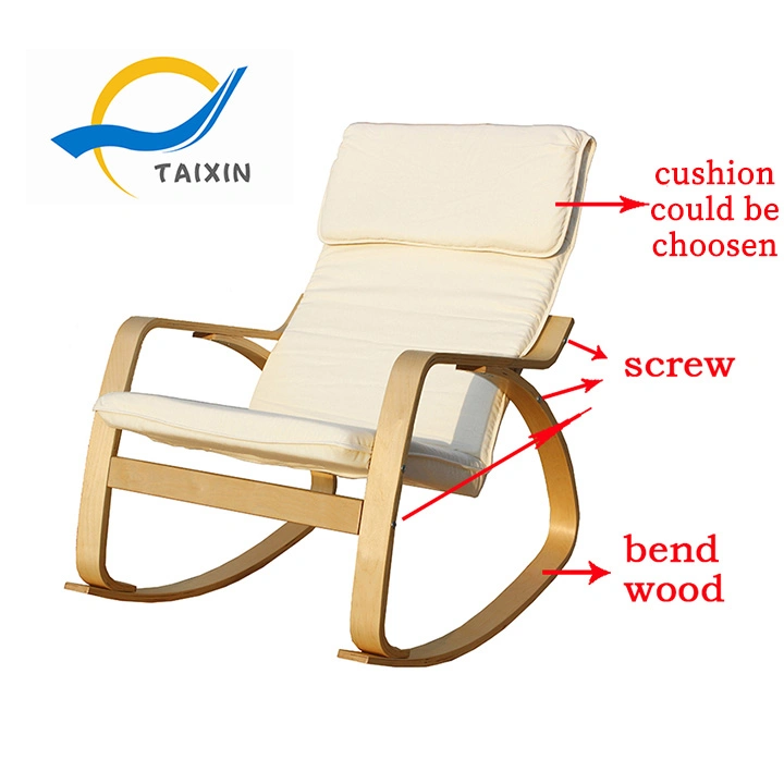 Hot Sale Wooden Fabric Backrest Modern Recliner Chair Seat for Living Room Leisure Armchair Comfortable Rocking Chair for Adults