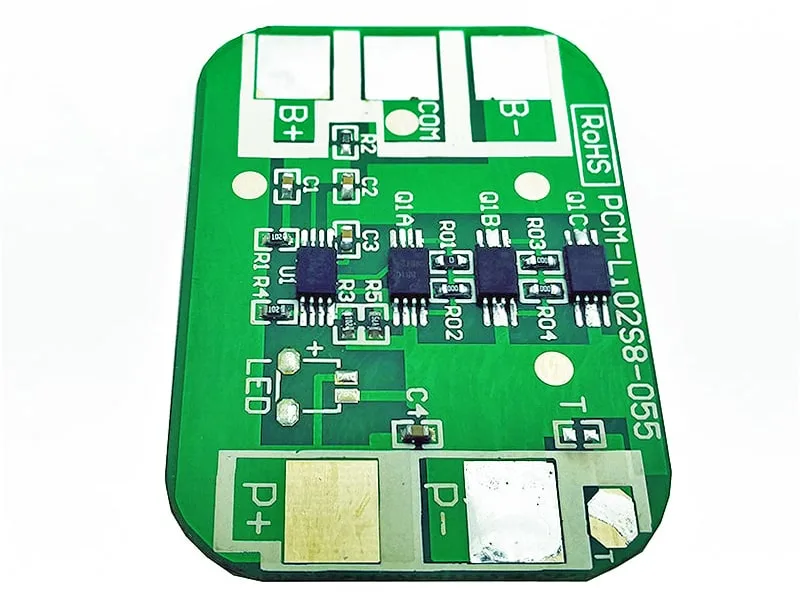 2s 8A BMS for 7.2V 7.4V Li-ion/Lithium/Li-Polymer 6V 6.4V LiFePO4 Battery Pack with LED Power Display Socket Size L49*W34*T3.5mm