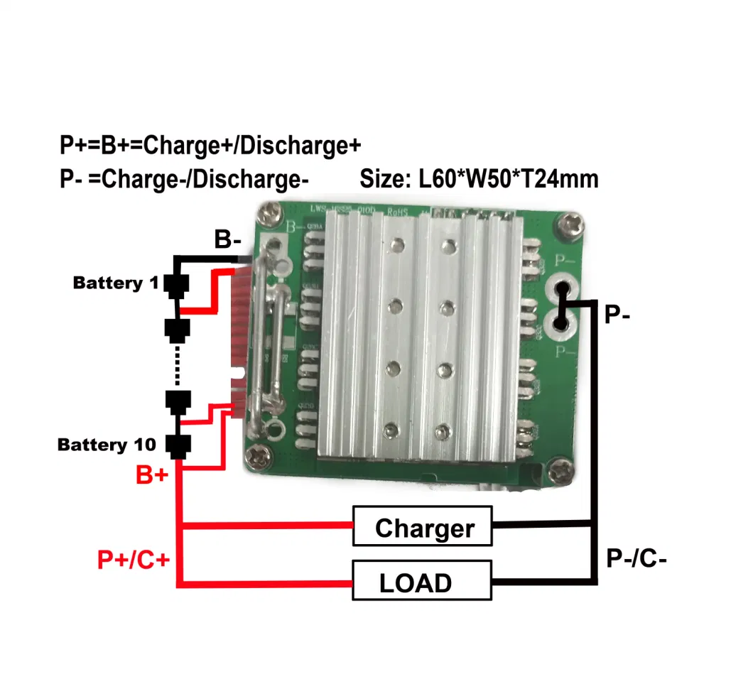 37V Li-ion BMS 10s PCM 25A for Electric Motorcycle