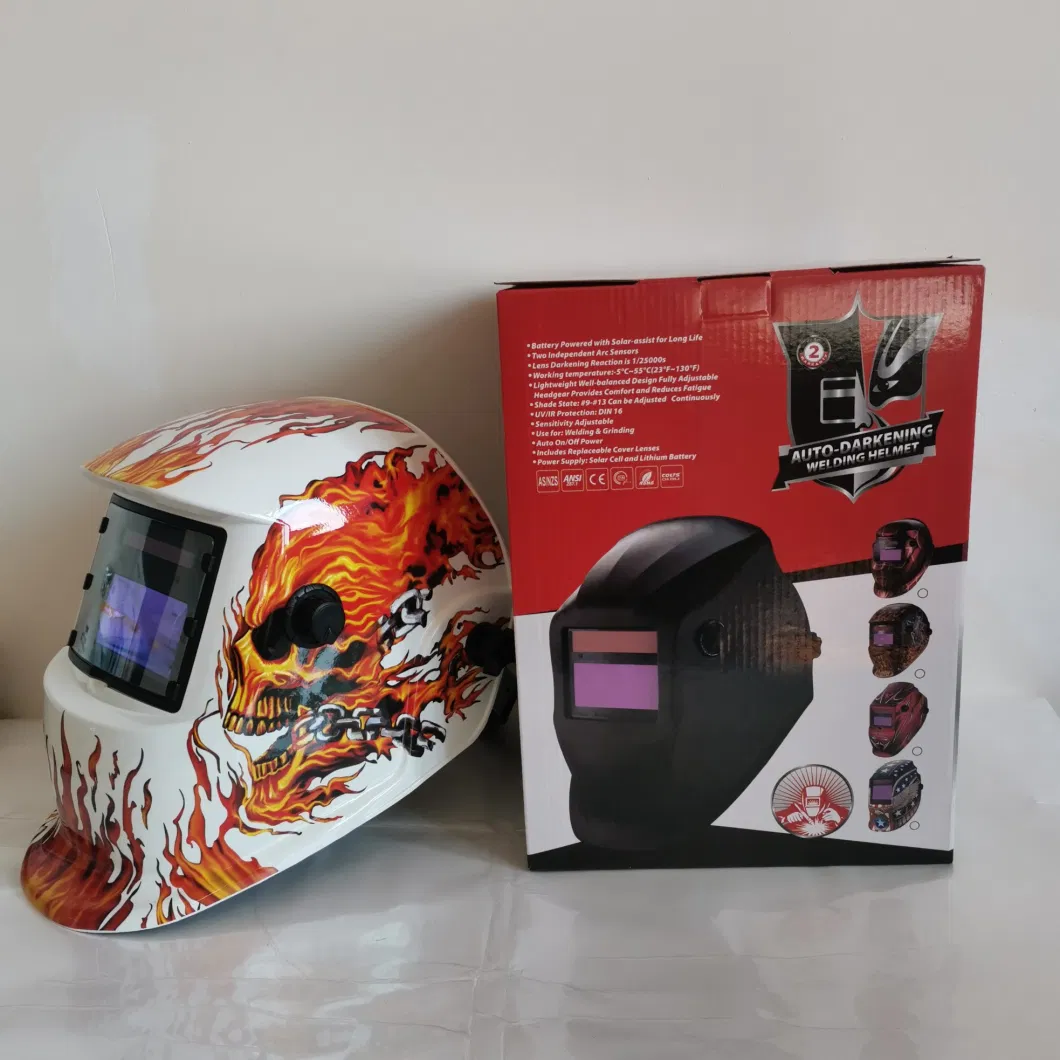 Auto Darkening Full Face Welding Mask External Solar Cells Lithium Batteries Plastic Welding Head Shield