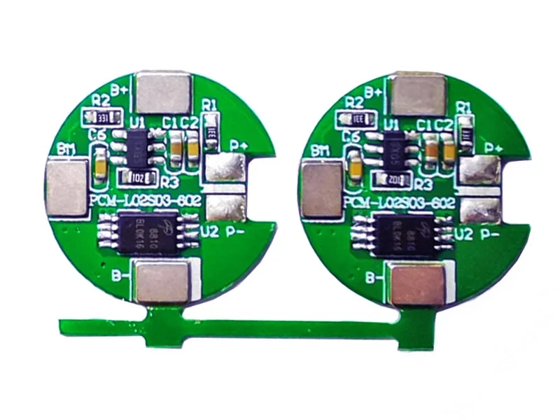 2s 3A Tround BMS for 7.2V 7.4V 18650/18500 Li-ion/Lithium/Li-Polymer 6V 6.4V LiFePO4 Battery Pack Size &Phi; 17.6mm (PCM-L02S03-602)