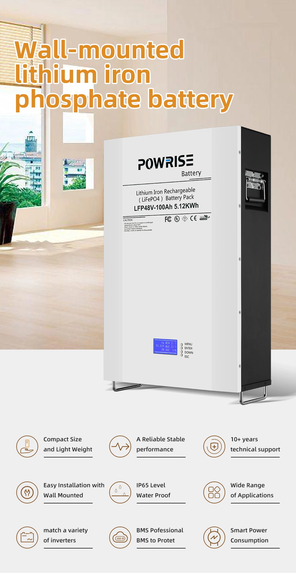 48V/100ah Lithium Ion Batteries Energy Storage Management System