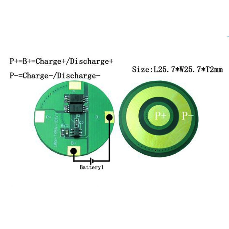 Round BMS for 3.6V 3.7V 18650 Cell with 1s 5A Battery Management System