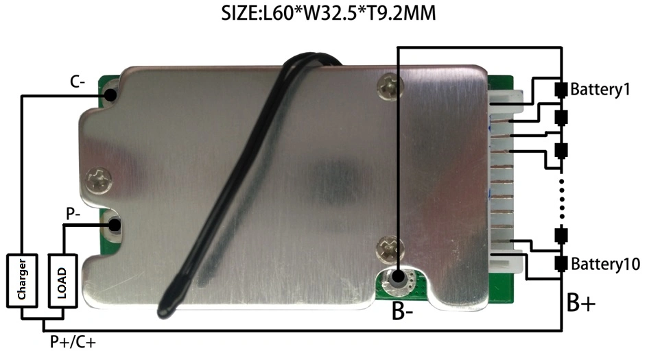 10s 15A Li-ion Battery PCM 37V Lithium BMS with on/off Switch