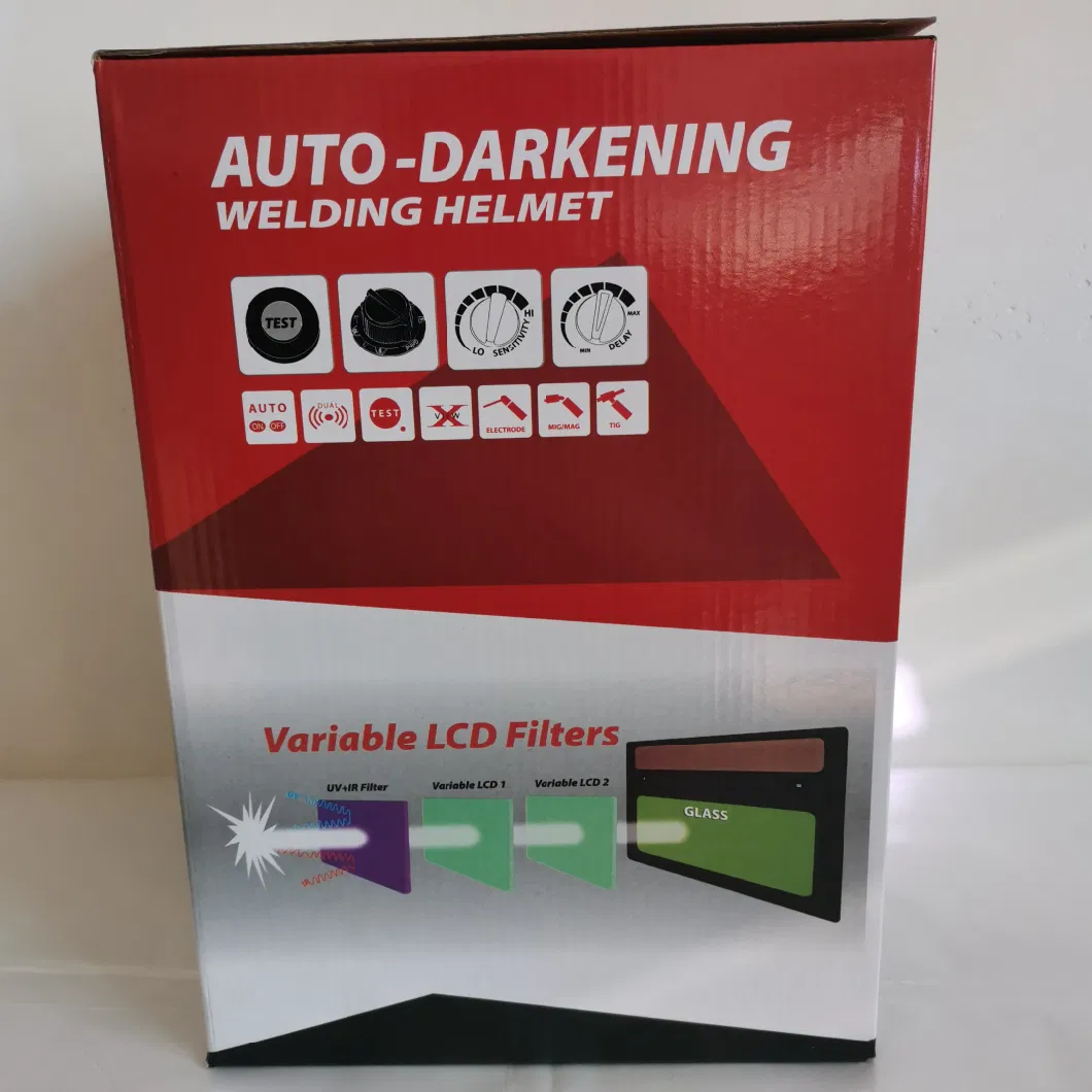 Auto Darkening Full Face Welding Mask External Solar Cells Lithium Batteries Plastic Welding Head Shield