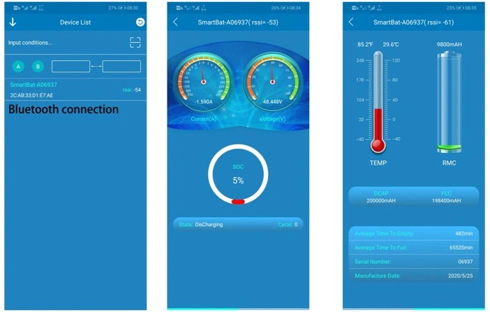 4s-16s LiFePO4 BMS 200A I2c Communication Protocol Bluetooth APP, LCD Display