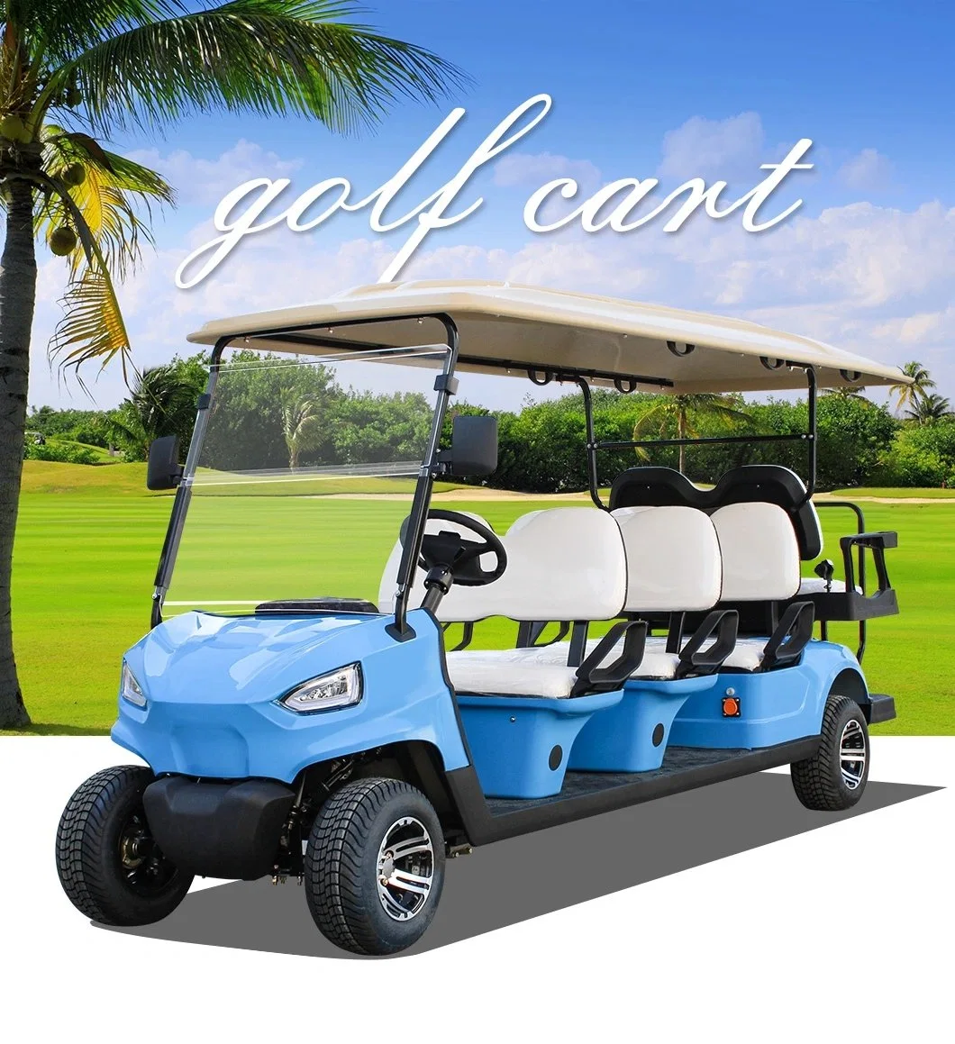 Sightseeing 6 Seater Golf Car High Chassis Lithium Battery Electric Golf Cart