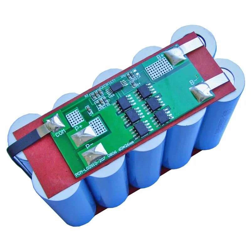 2s 12A BMS for 7.2V 7.4V Li-ion/Lithium/Li-Polymer 6V 6.4V LiFePO4 Battery Pack Size L60*W26*T4mm (PCM-L02S10-207)