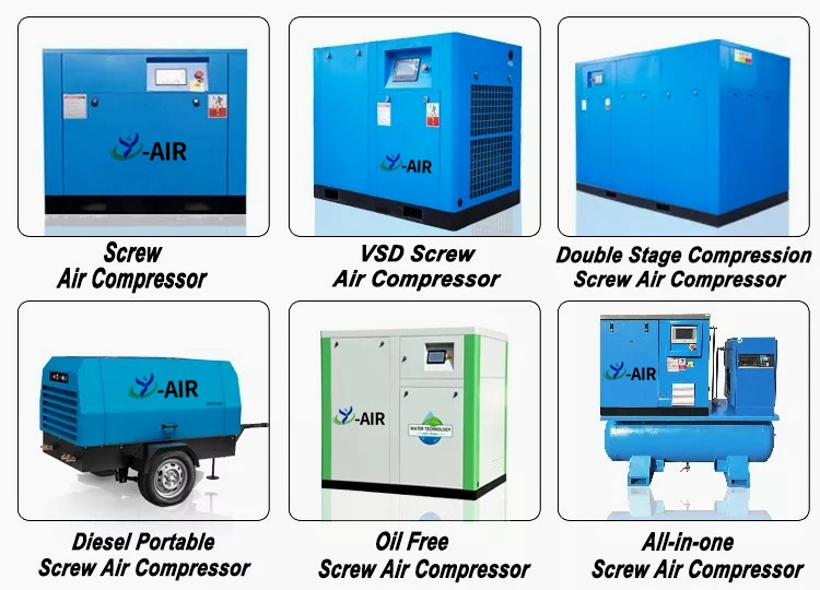 Best Price Professional Manufacturer on Many Types of AC Power Small/Mini Rotary Combined Screw Air Compressor Machine Range From (5.5kw--22kw) 7/8/10/13/15 Bar