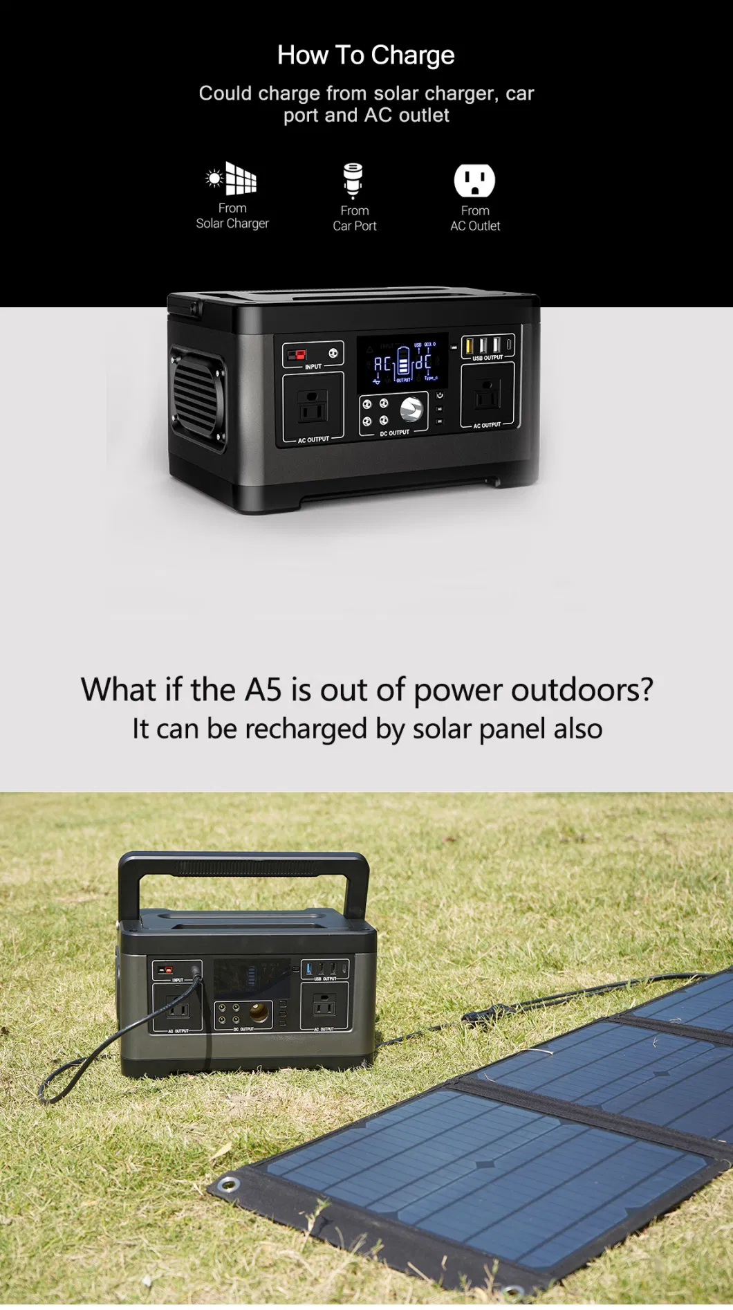 500W Portable Power Station for Outdoor Adventures