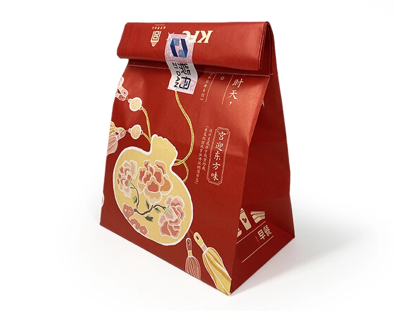 Custom Printed with Your Own Logo Delivery for Food to Go Packaging Take Away Take out Restaurant Paper Bag