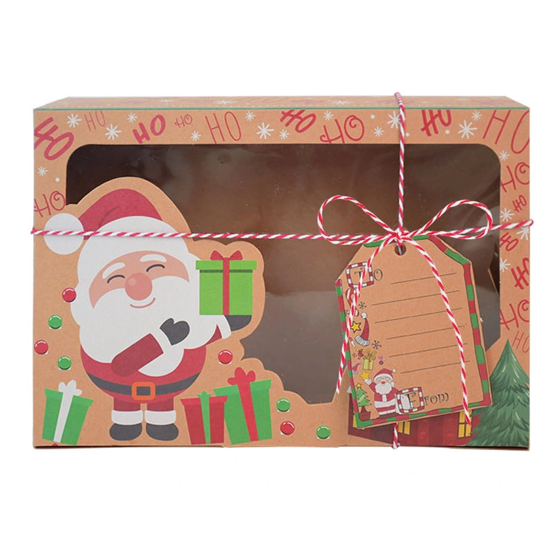 Food Packaging Christmas Party Kids New Year Cookie Kraft Paper Candy Gift Boxes Bags