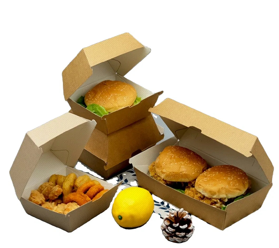 Custom Size Hamburger Box Corrugated Paper Disposable