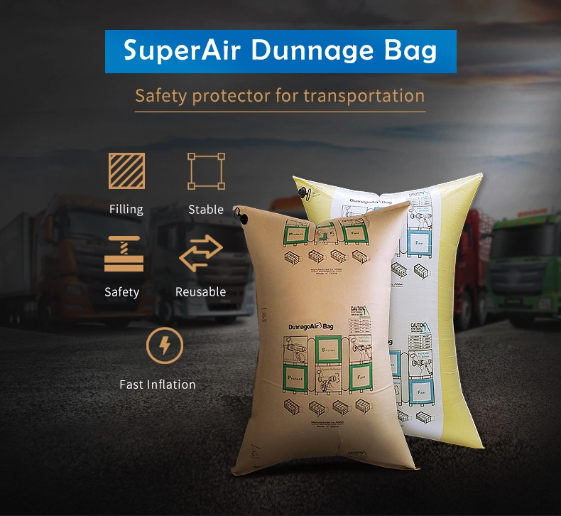 Recycle Brown Kraft Paper Air Bags Brown Kraft Paper Container Gap Inflatable Dunnage Air Bag