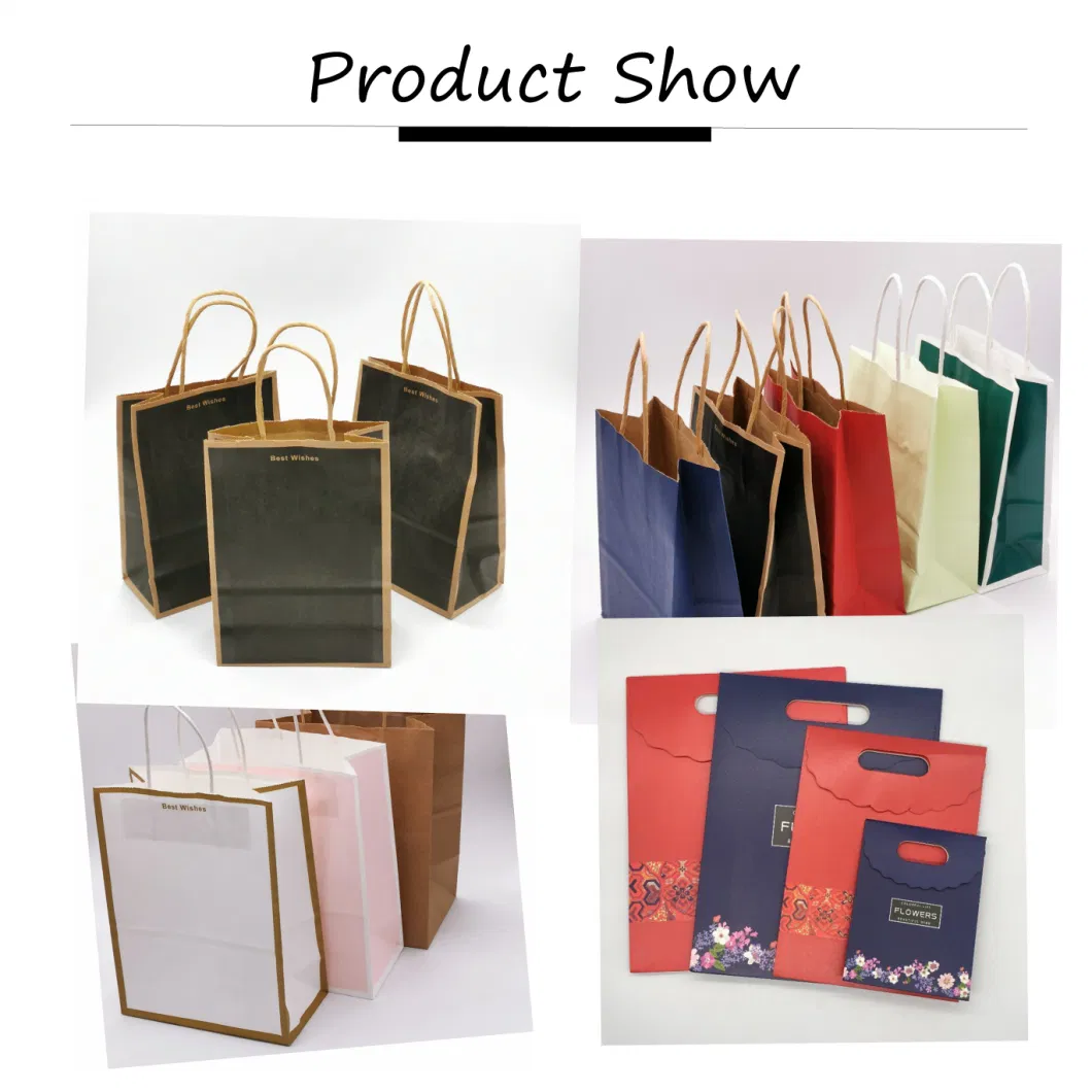 Boutique Luxury Retail Accept Customised Your Logo Gift Small Carry Paper Shopping Bags with Bow Tie Ribbon Handle