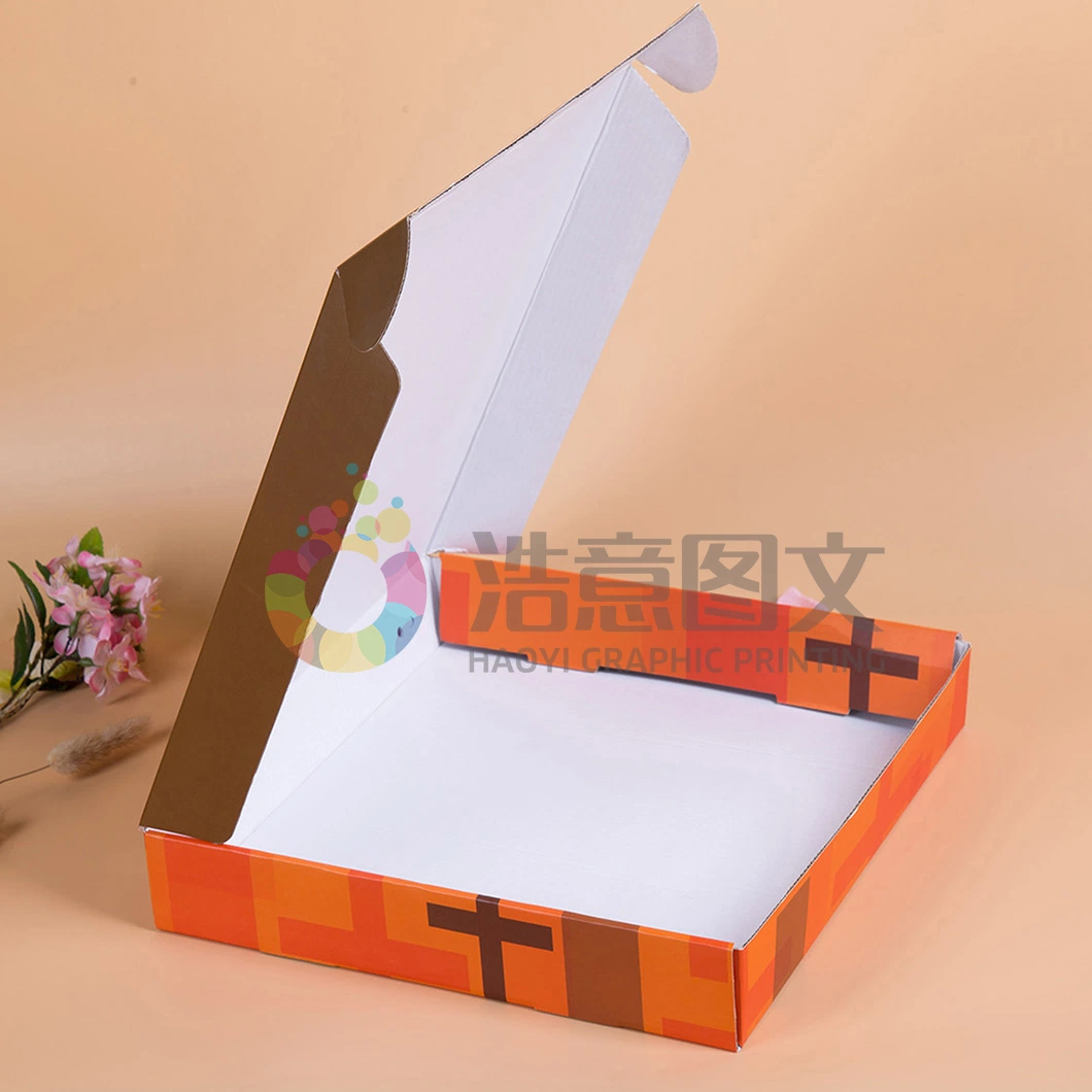 Wholesale Custom 8 10 12 14 Inch Eco Friendly Box Package Food Grade Container Brown Kraft Paper Carton Packaging Boxes Corrugated Shipping Pizza Box with Logo