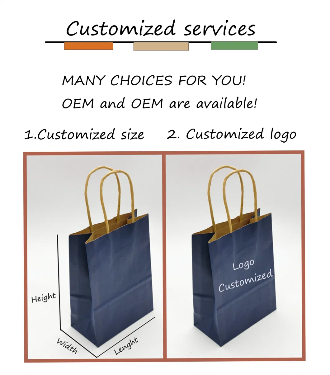 Boutique Luxury Retail Accept Customised Your Logo Gift Small Carry Paper Shopping Bags with Bow Tie Ribbon Handle