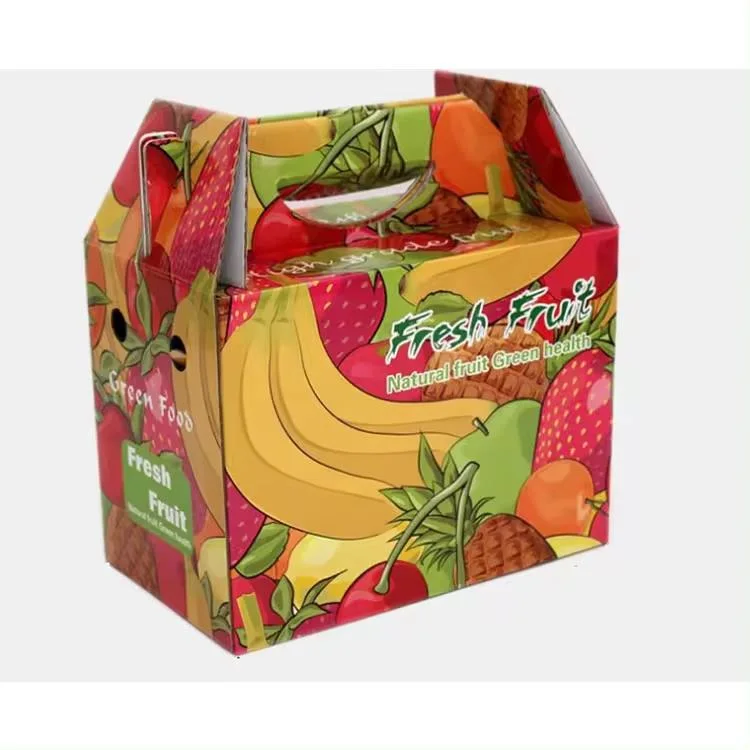 Custom Print Colorful Folding Corrugated Food Packaging Recycled Paper Carton Fruit Gift Box