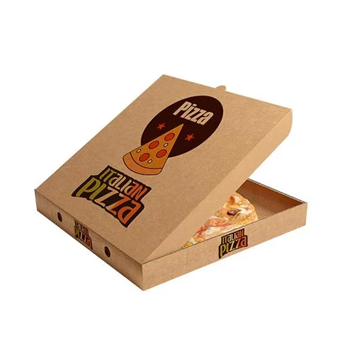 9X9X1.75&prime;&prime; White&Brown Custom Printing Cowhide Paper Square Corrugated Cardboard Storage Recyclable Folding Container Pizza Boxes for Food Cake Cookie Pizza PA