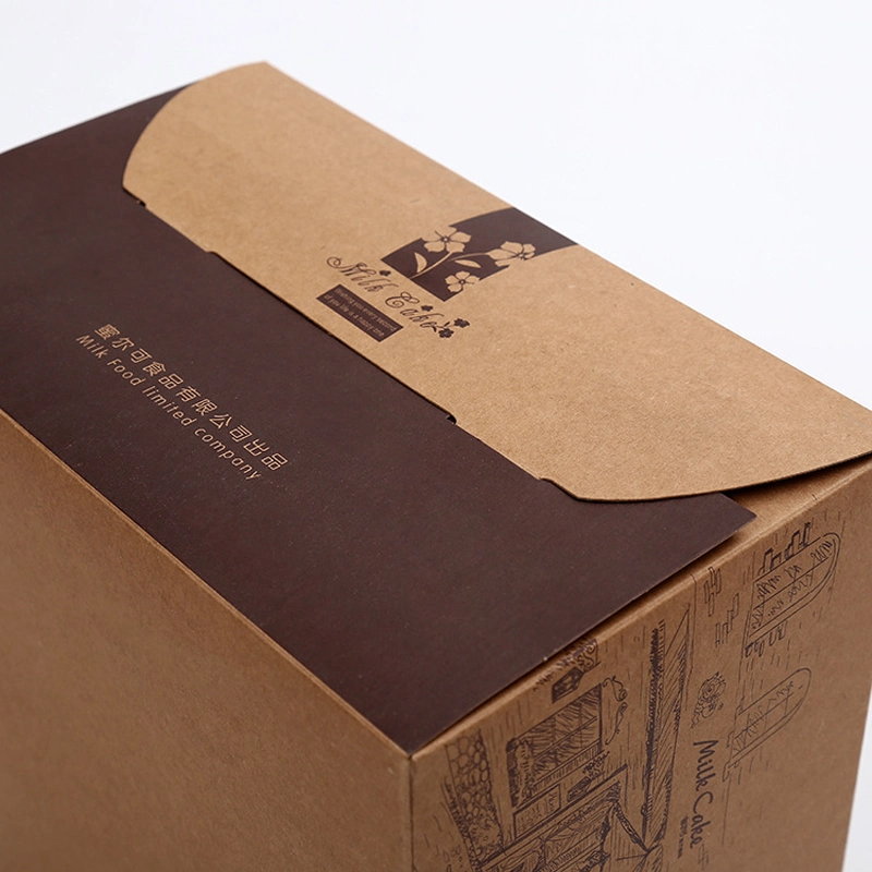 Factory Custom Logo Recyclable Kraft Paper Bakery Cream Cupcake Pastry Cocoa Bombs Cake Box Packaging with Handle