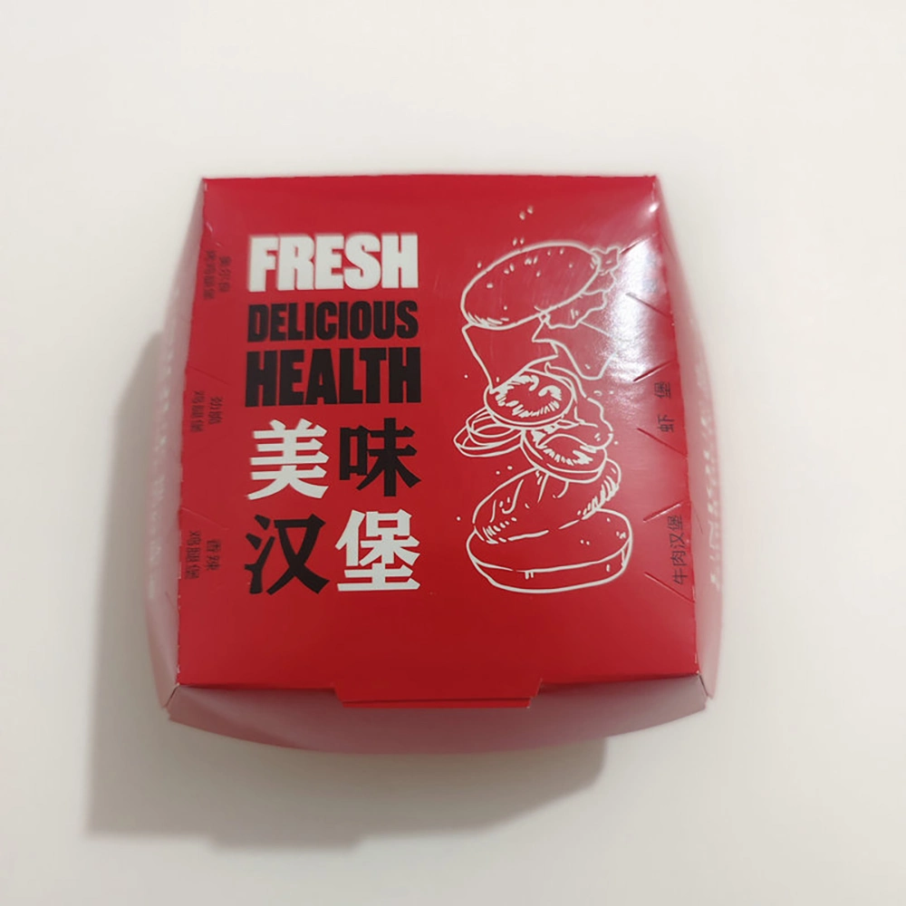 Fried Chips Burger Fast Food Packing Box Custom Print Paper Hamburger Box