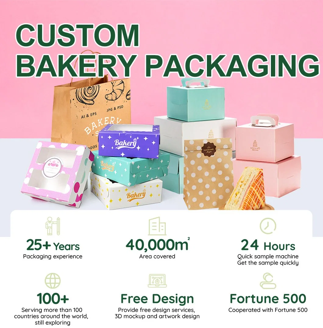 Design Cookie Gift Candy Packaging Paper Box with Handle