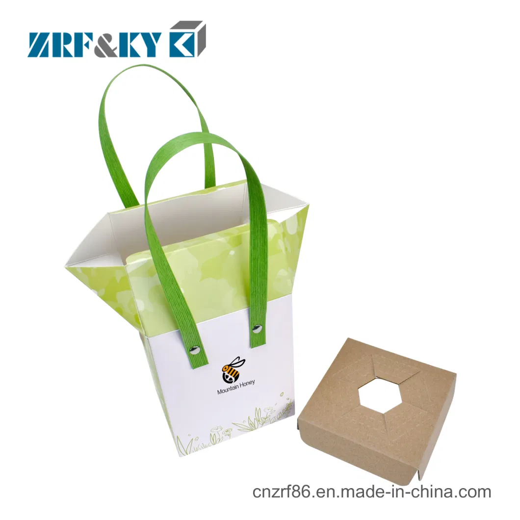 Custom Promotional Printed Cardboard Paper Honey Food Packaging Box Bag