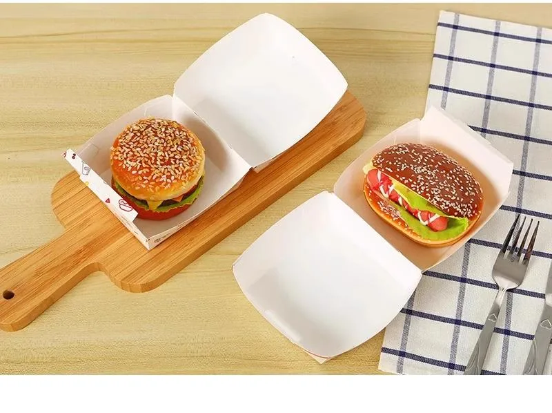 Burger Plate Custom Sandwich Hamburger Paper Box