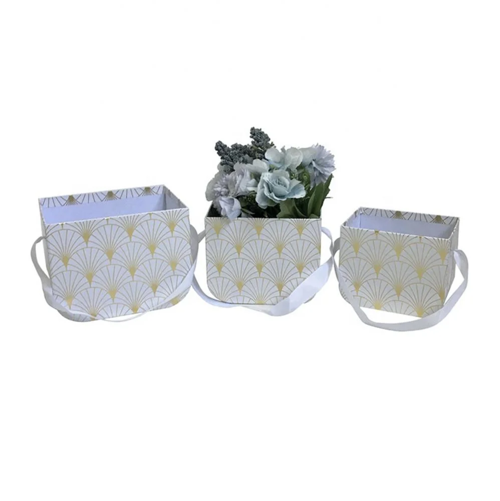 Three-Piece Small Flower Bucket Portable Flower Gift Paper Gift Box