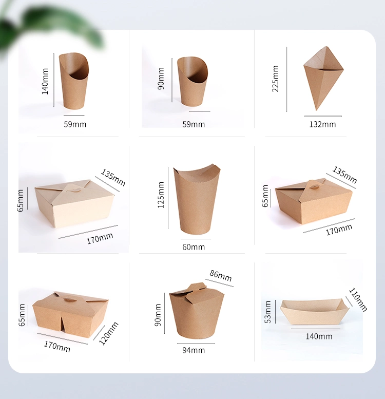 Biodegradable Kraft Disposable Food Packaging Box Lunch Takeaway Box