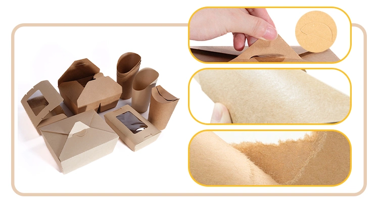 Biodegradable Kraft Disposable Food Packaging Box Lunch Takeaway Box