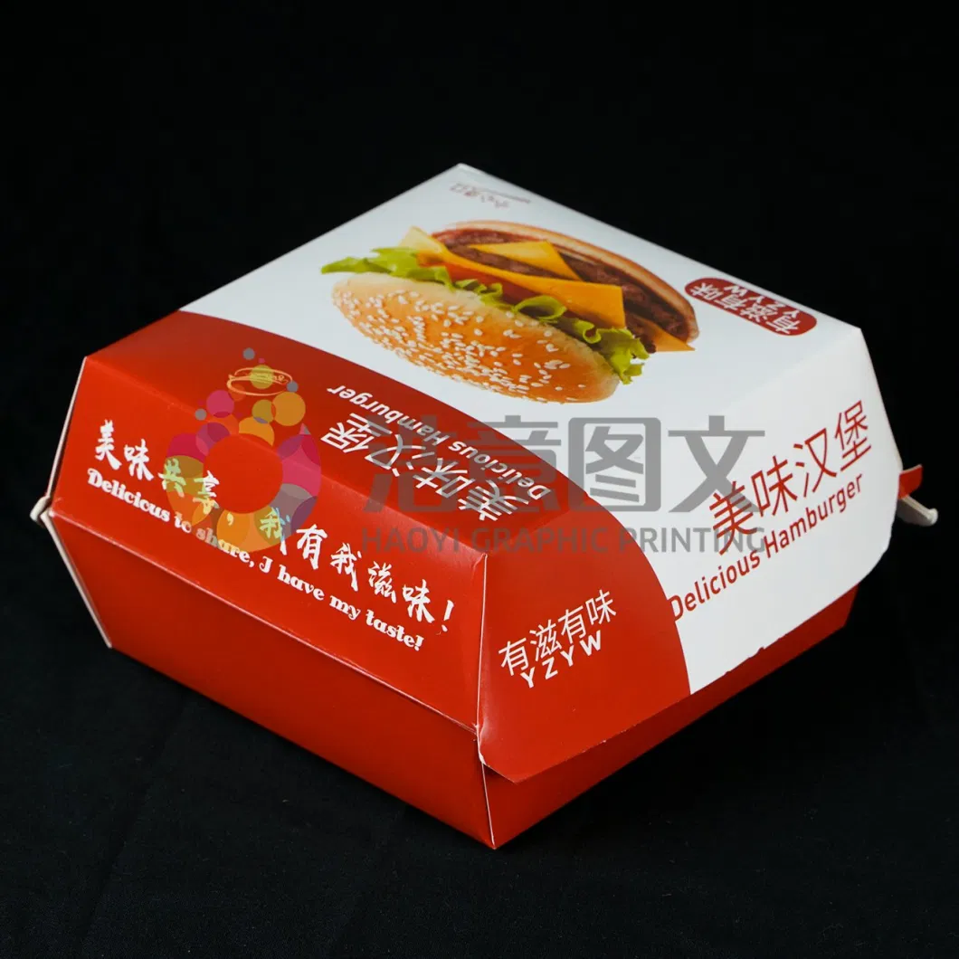 China Wholesale Custom Kraft Paper Food Takeaway Hamburger Packaging Box