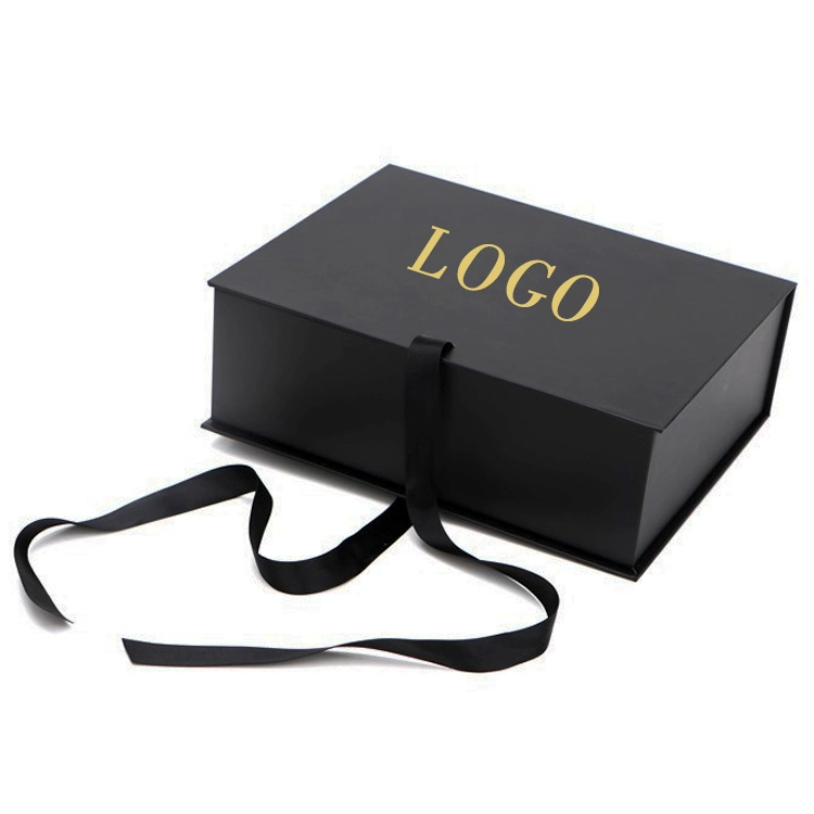 Wholesale Custom Logo Black Magnetic Cardboard Paper Gift Wig Luxury Hair Extension Packaging Box