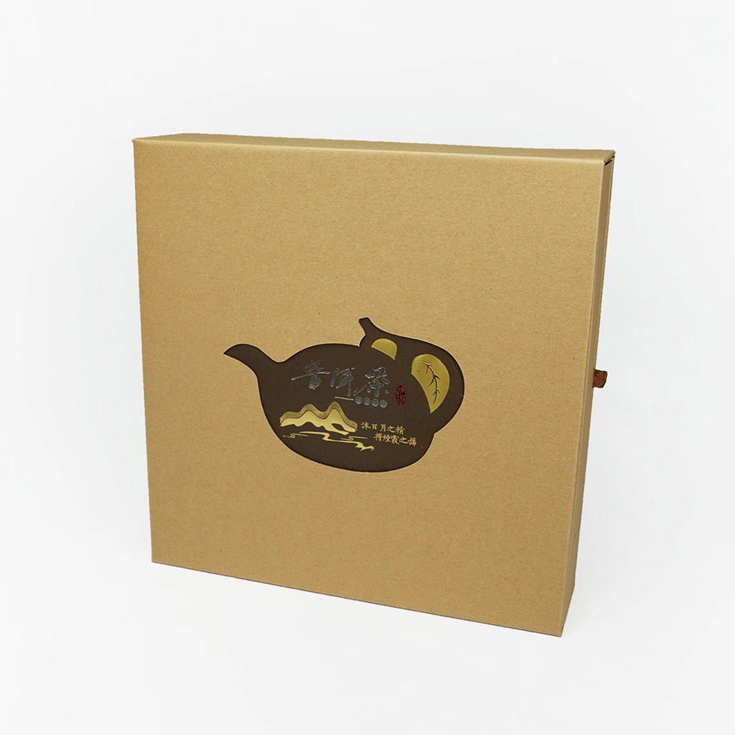 Custom Gift Magnetic Drawer Kraft Paper Box for Packing Tea