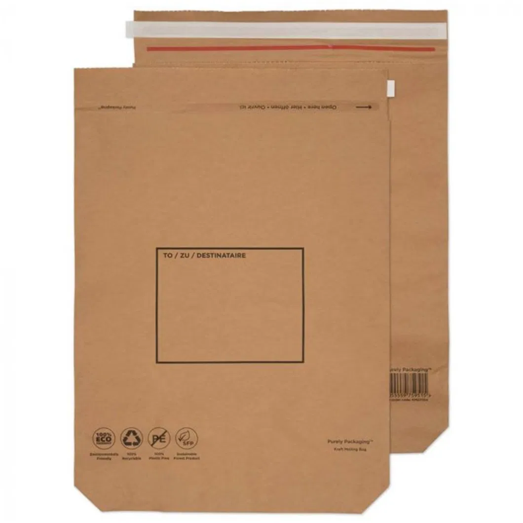 Biodegradable Rigid Cardboard Shipping Envelopes Packaging Eco Friendly Recyclable Kraft Paper Poly Mailer Bag