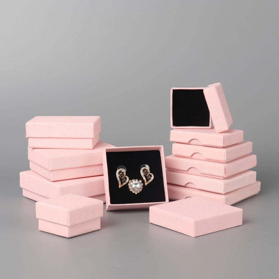 High Quality Handle Lining Velvet Unique Cardboard Slide Drawer Wedding Ring Pink Set Packaging Paper Necklace Earring Bracelet Ring Watch Jewelry Gift Box