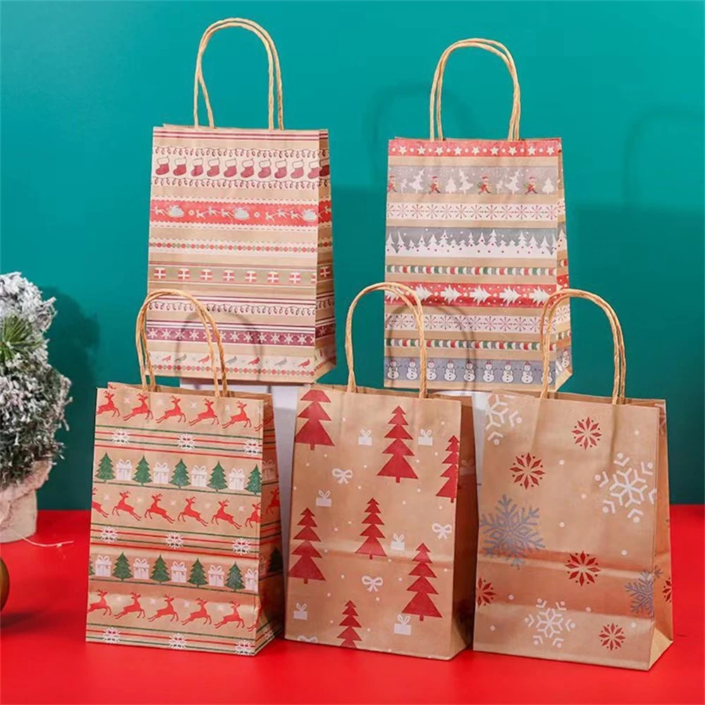 Merry Christmas Paper Gift Box Chocolate Cookie Candy Box Packaging Box Party New Year Xmas Noel Natal Navidad Decoration Handbag Tote Bag