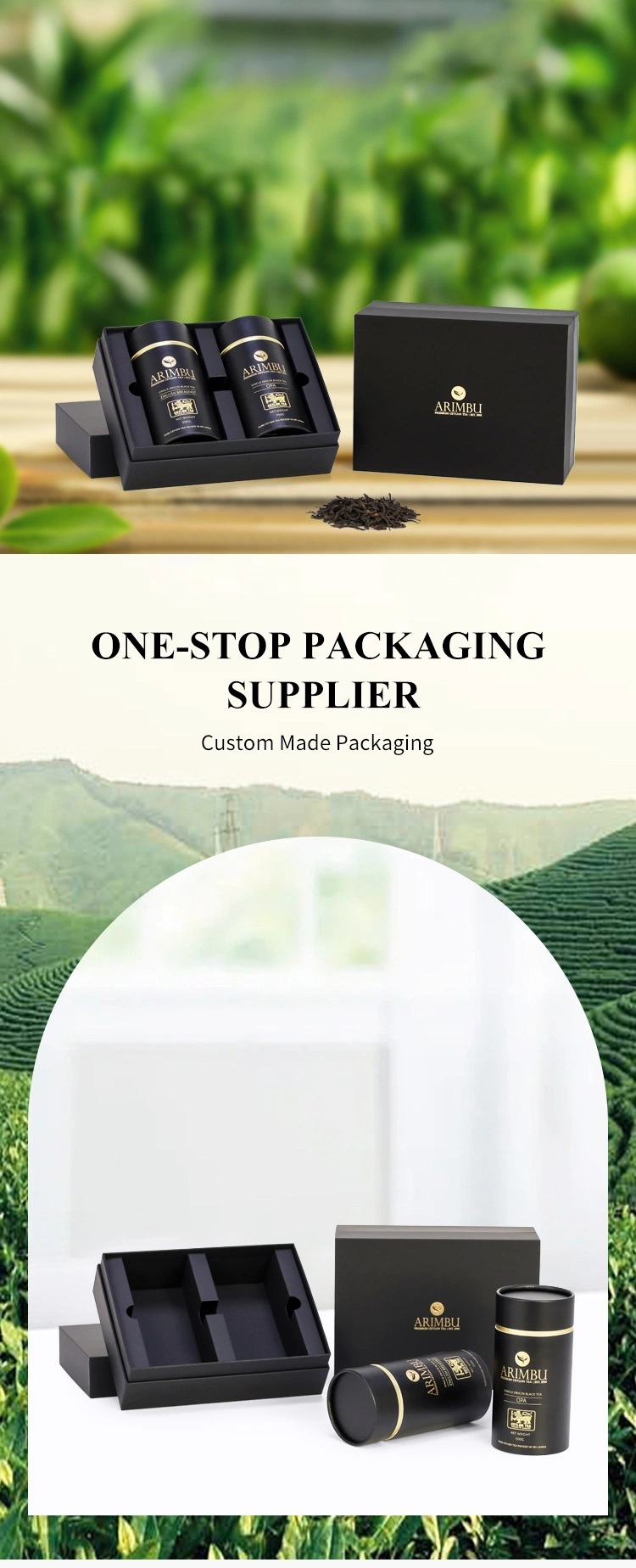 Custom Custom Logo Green Luxury Watch Gift Box Packaging Paper Lid Hinge Base Box with Insert