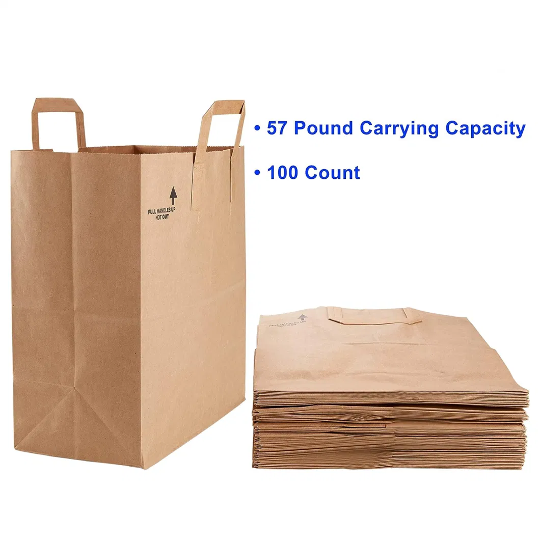 12X7X14 Inches Heavy Duty Kraft Brown Large Paper Grocery Bags