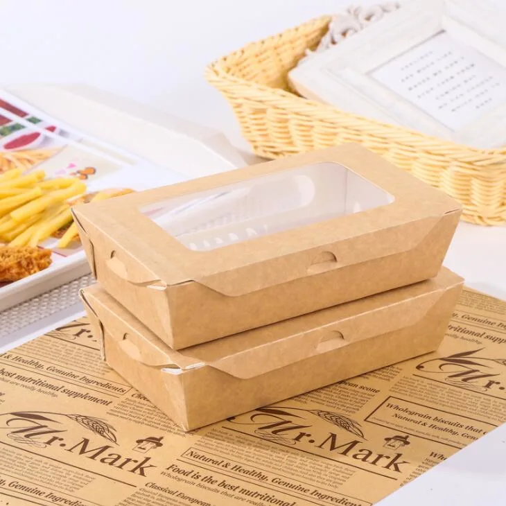 Disposable Kraft Paper Takeaway Box Fruit Vegetable Steak Box