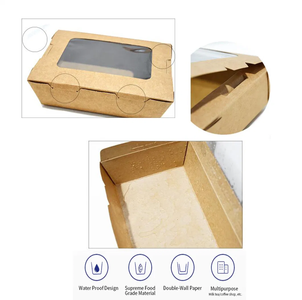 Paper Snack Food Box, Biodegradable Cardboard Lunch Box Custom Printed