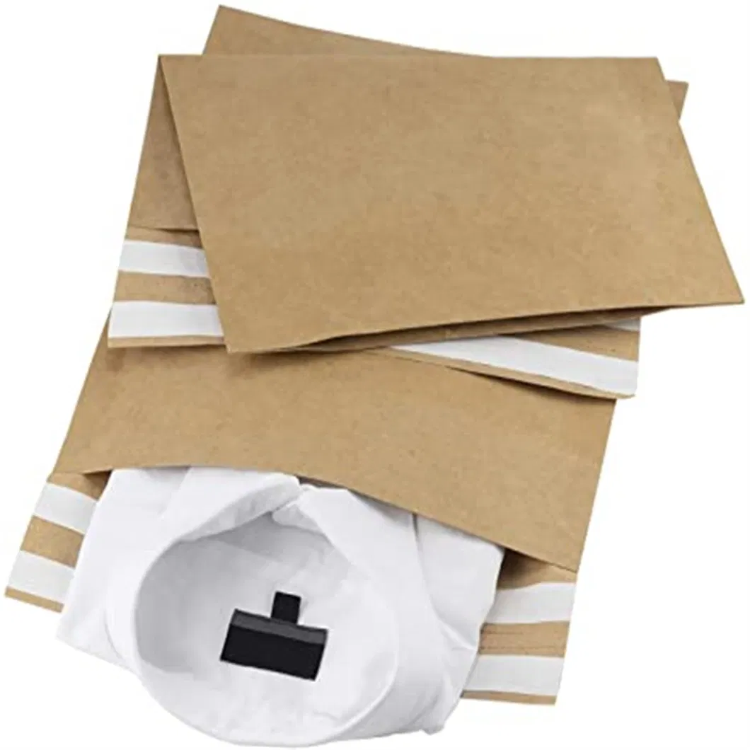 Biodegradable Rigid Cardboard Shipping Envelopes Packaging Eco Friendly Recyclable Kraft Paper Poly Mailer Bag